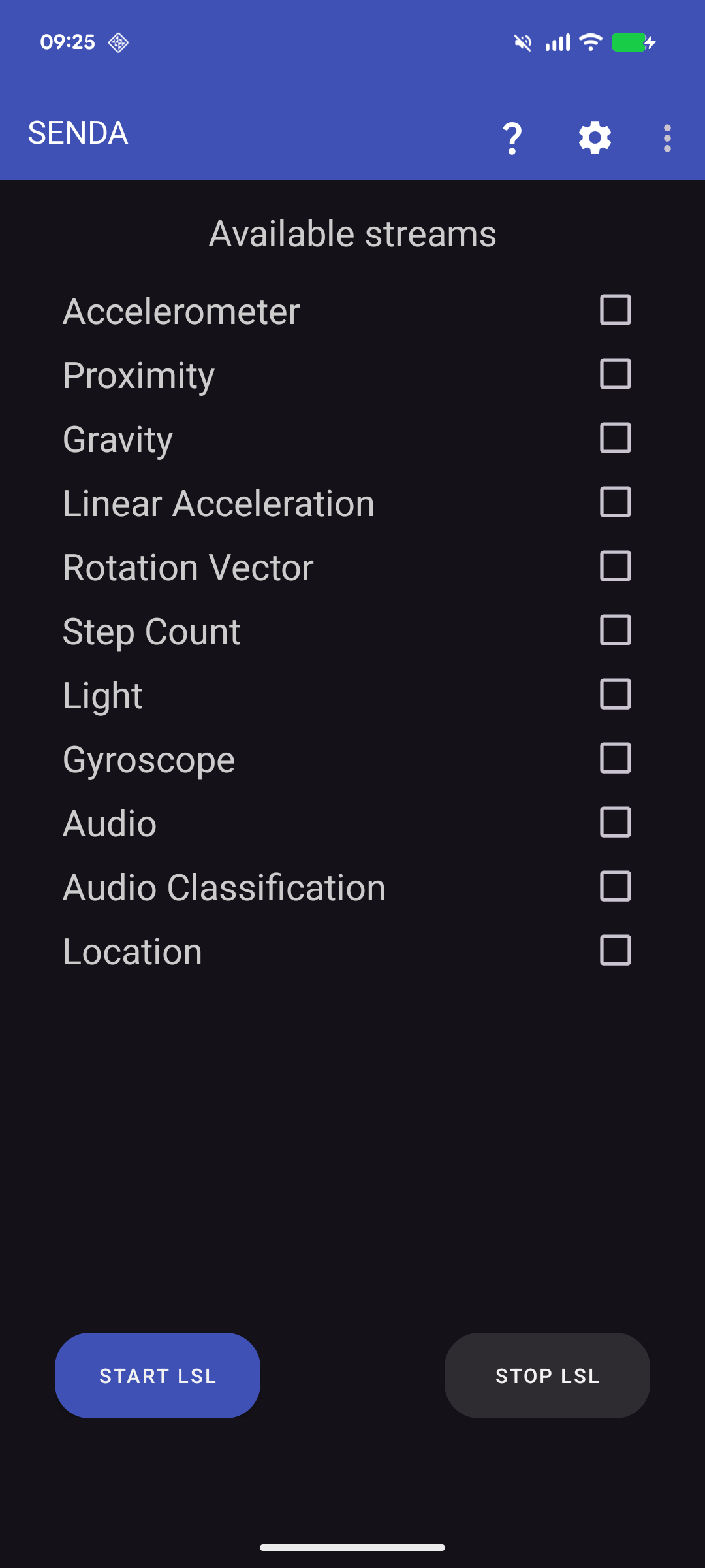 SENDA app screenshot